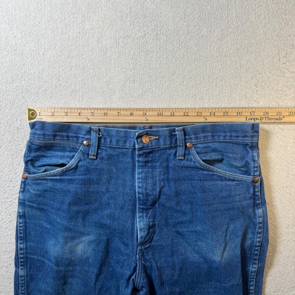 Wrangler Straight Leg Jeans Mens 34x34 Blue Good Vintage 936PWD Denim Pants - Picture 4 of 12